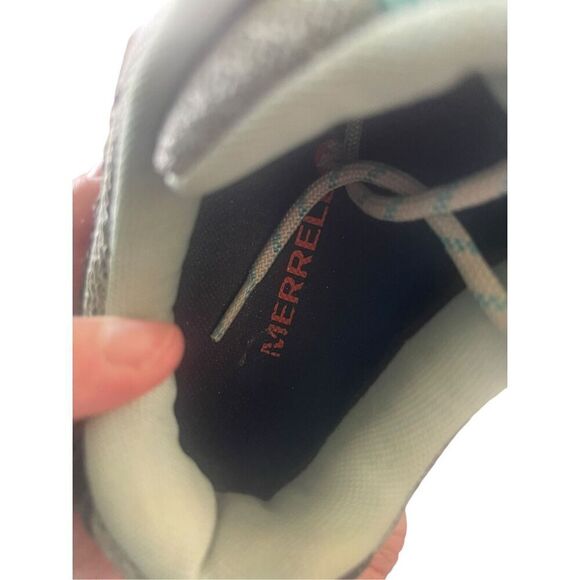 Merrell Womens Gray Lace-Up Suede Mesh Upper Athletic Hiking Shoes Size 6 - Picture 8 of 9